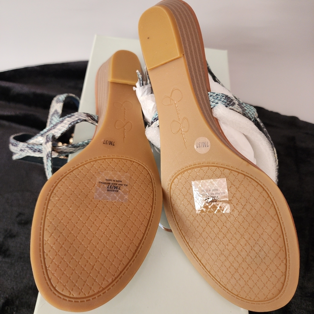 Jessica Simpson Blue and Black Sandals - Picture 4 of 4